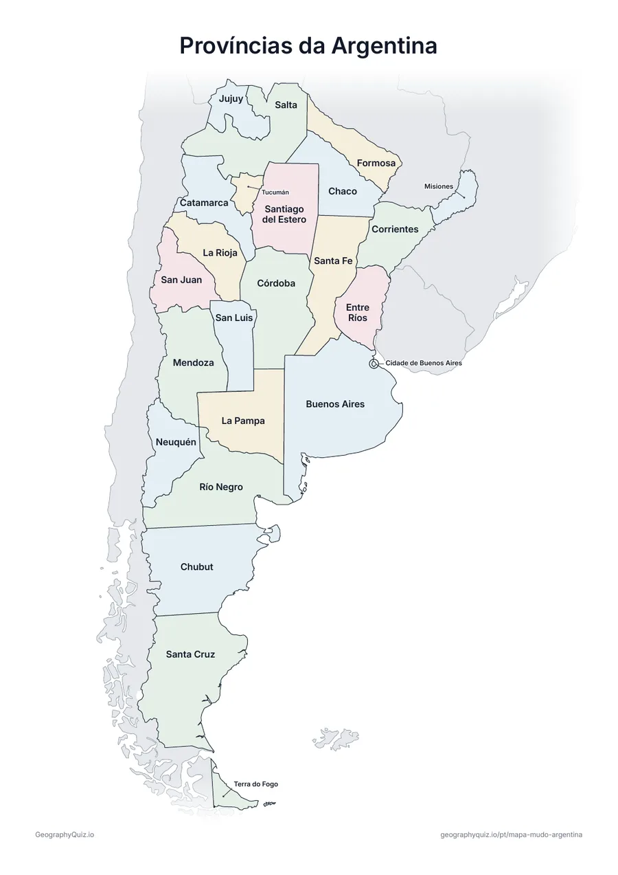 Prévia da atividade para imprimir: Províncias da Argentina