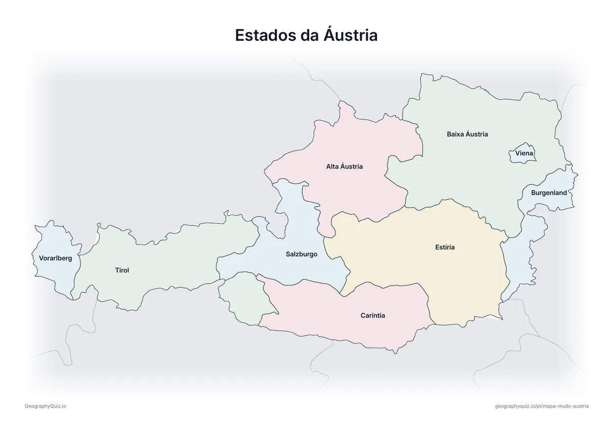 Prévia da atividade para imprimir: Estados da Áustria