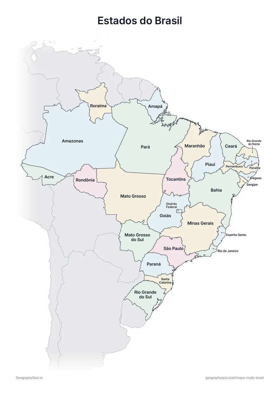 Prévia da atividade para imprimir: Estados do Brasil