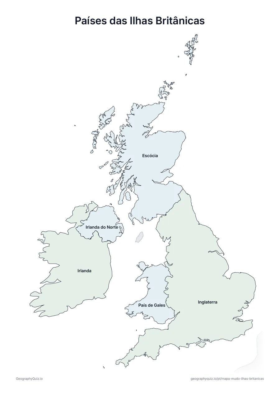 Prévia da atividade para imprimir: Países das Ilhas Britânicas