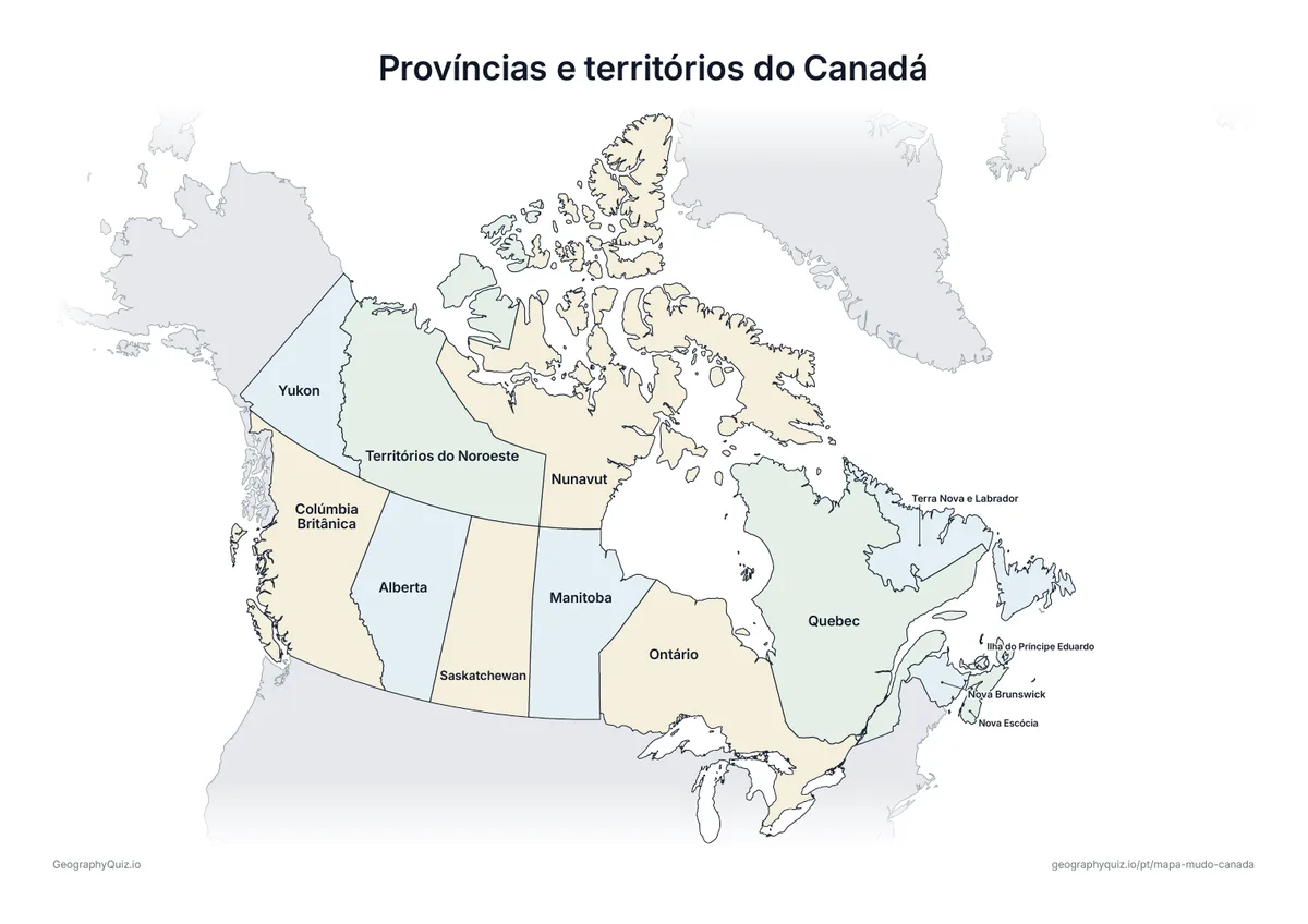 Prévia da atividade para imprimir: Províncias e territórios do Canadá