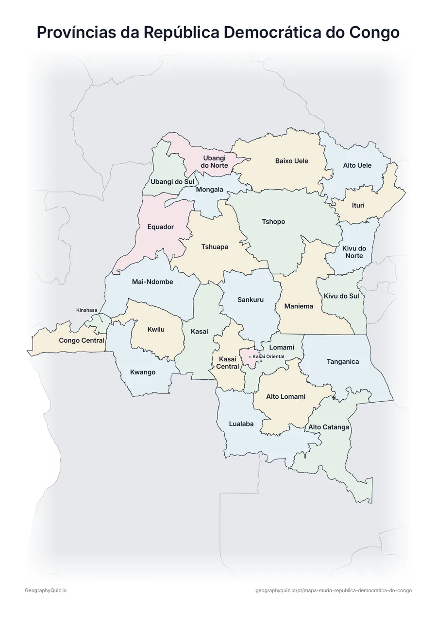 Prévia da atividade para imprimir: Províncias da República Democrática do Congo