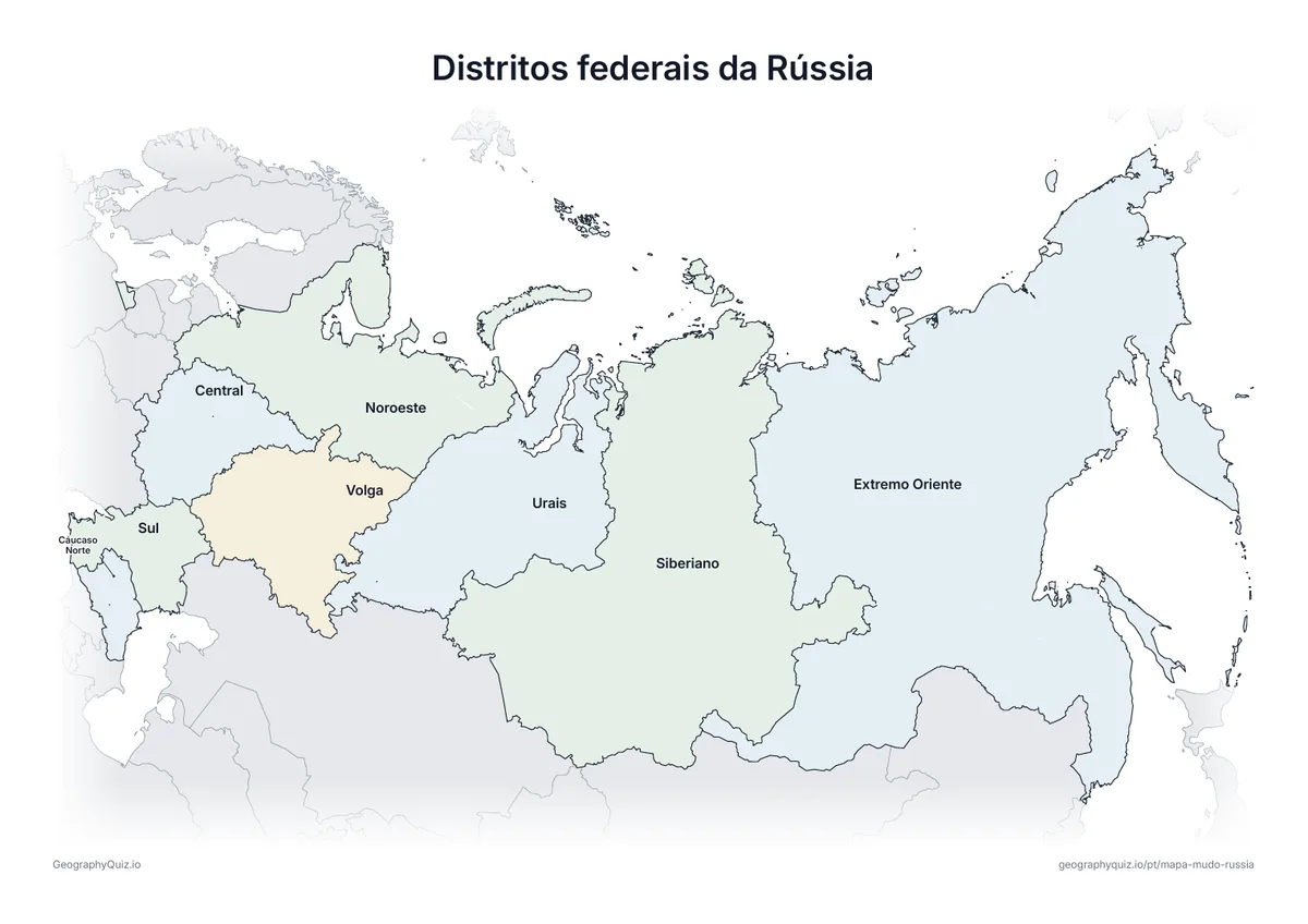 Prévia da atividade para imprimir: Distritos federais da Rússia