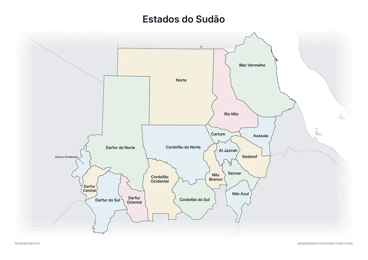 Prévia da atividade para imprimir: Estados do Sudão