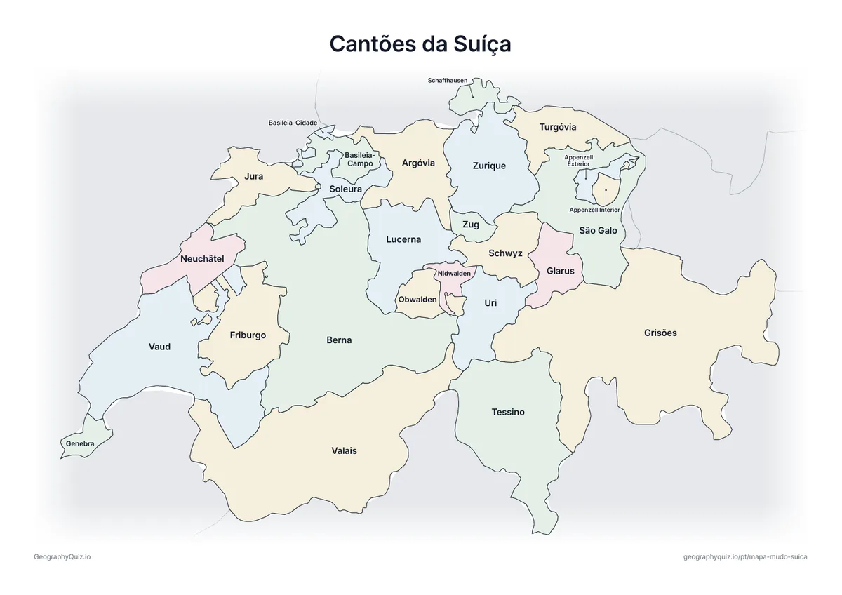 Prévia da atividade para imprimir: Cantões da Suíça
