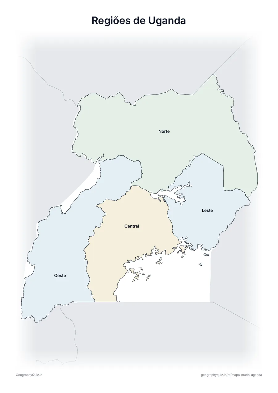 Prévia da atividade para imprimir: Regiões de Uganda