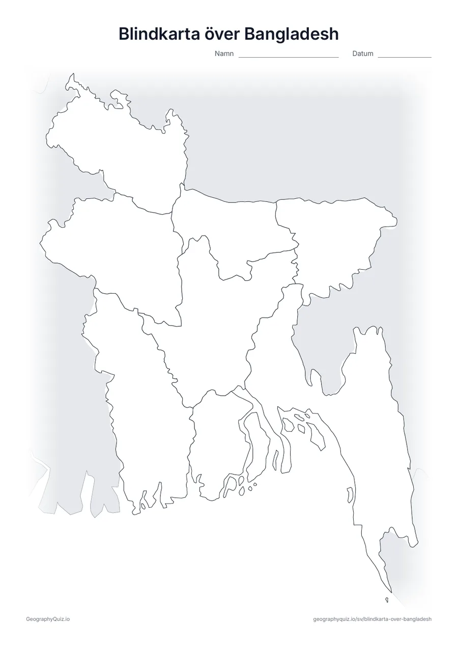 Förhandsvisning av arbetsbladet: blindkarta – Bangladesh