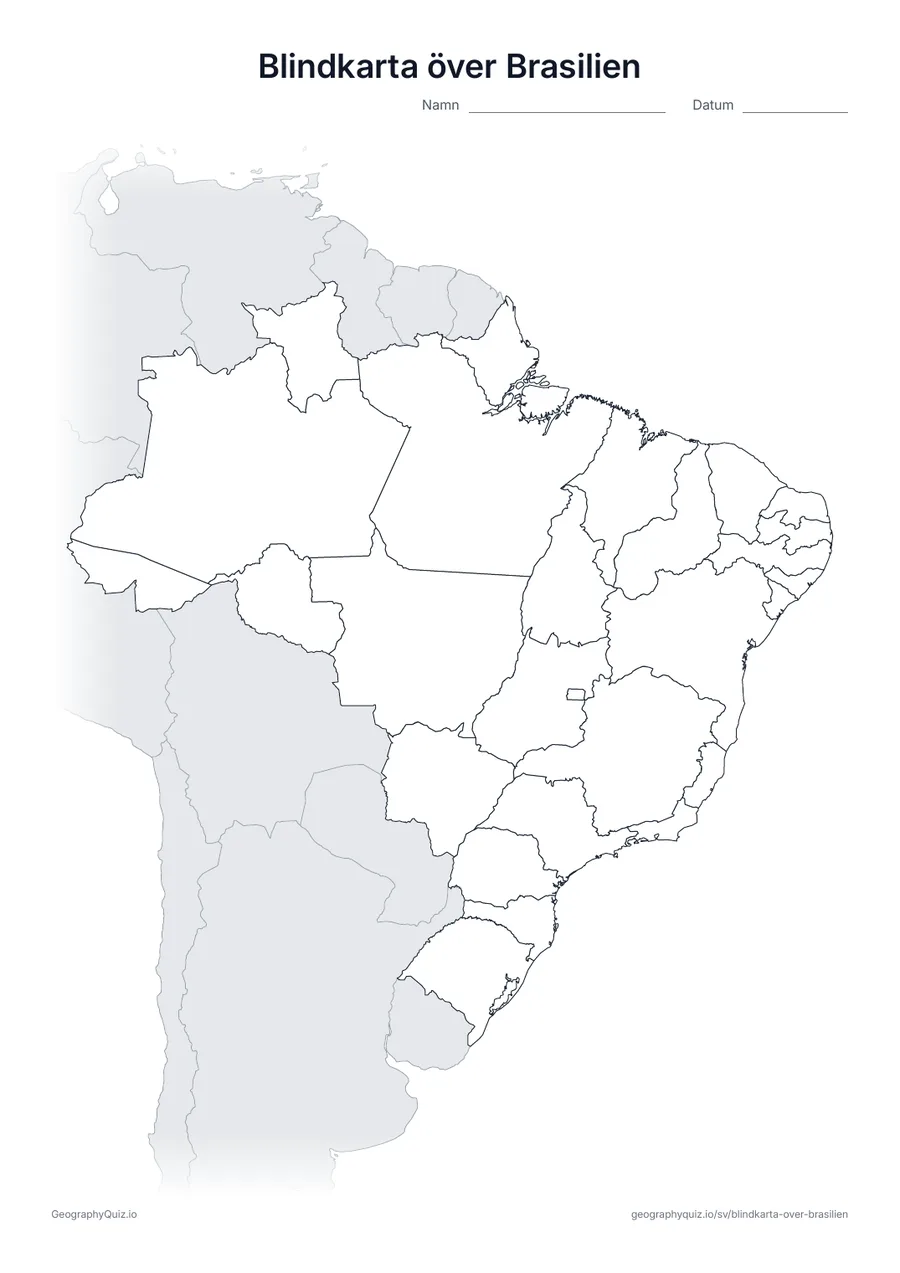 Förhandsvisning av arbetsbladet: blindkarta – Brasilien