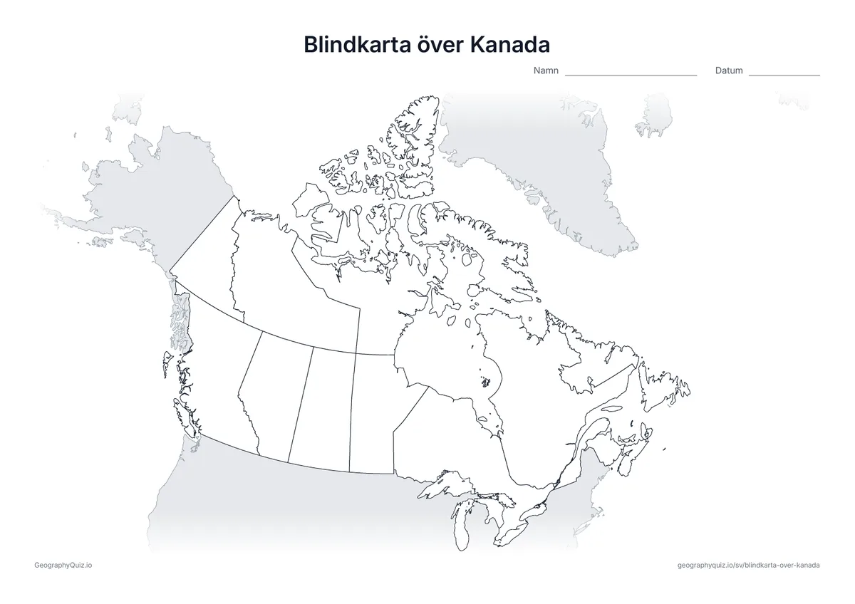 Förhandsvisning av arbetsbladet: blindkarta – Kanada
