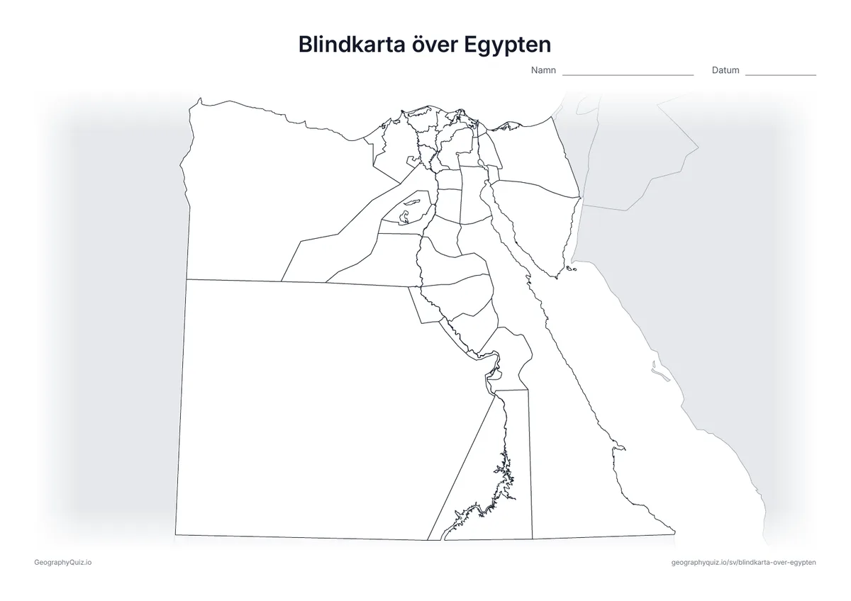 Förhandsvisning av arbetsbladet: blindkarta – Egypten