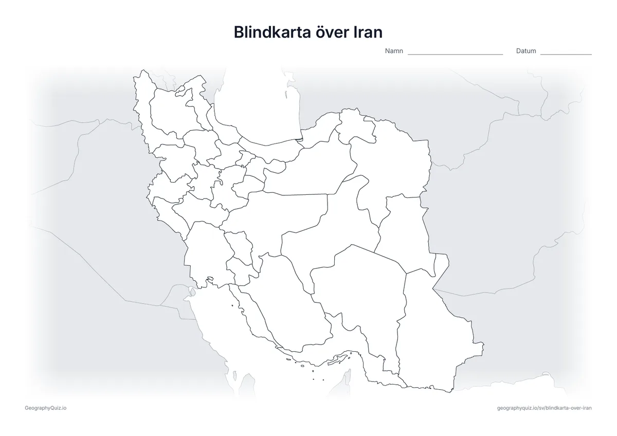 Förhandsvisning av arbetsbladet: blindkarta – Iran