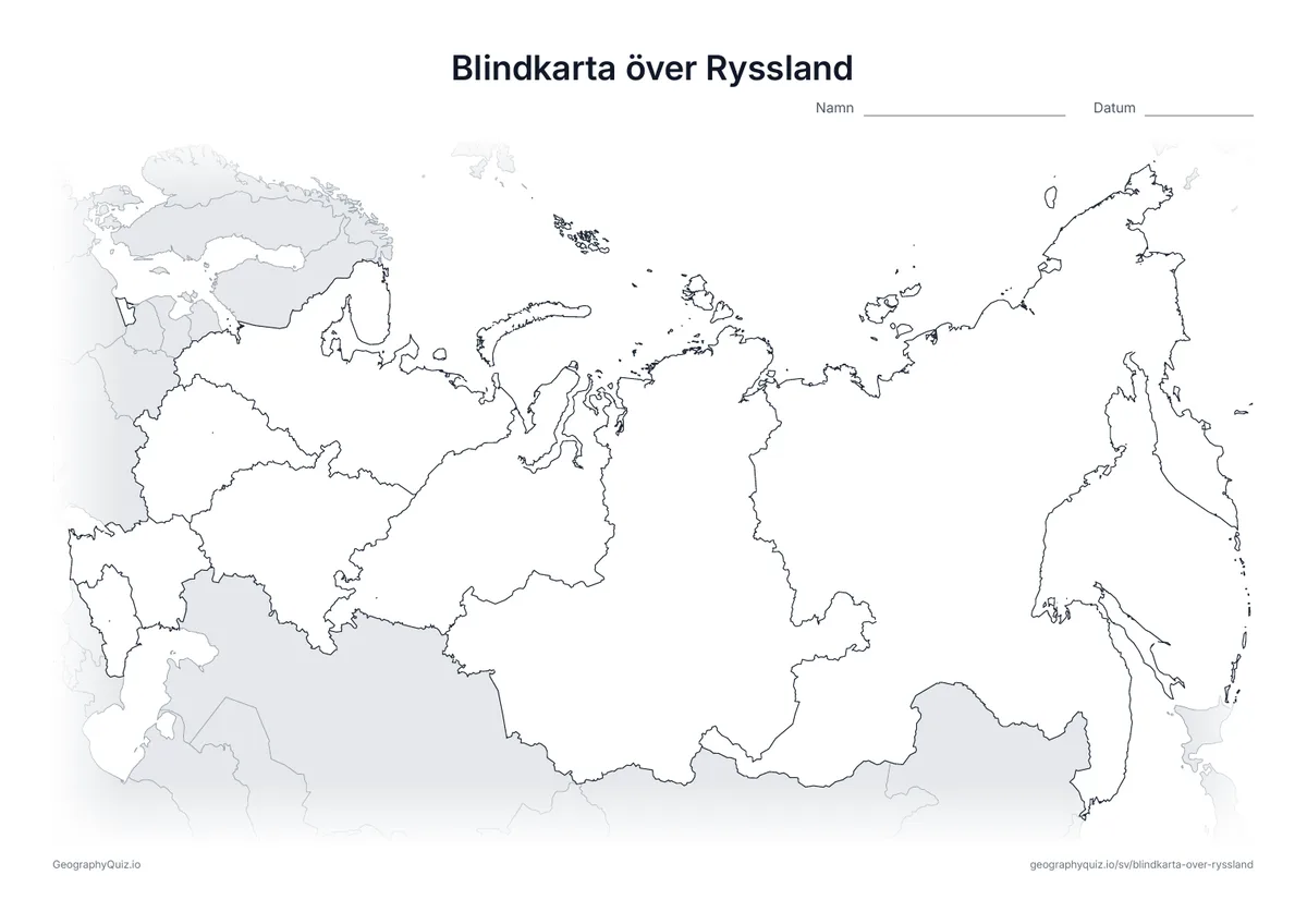 Förhandsvisning av arbetsbladet: blindkarta – Ryssland