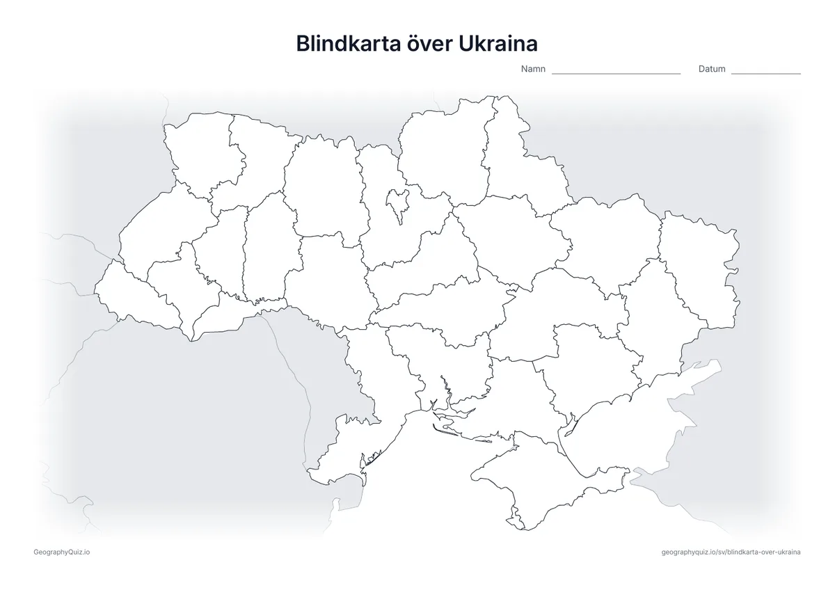 Förhandsvisning av arbetsbladet: blindkarta – Ukraina