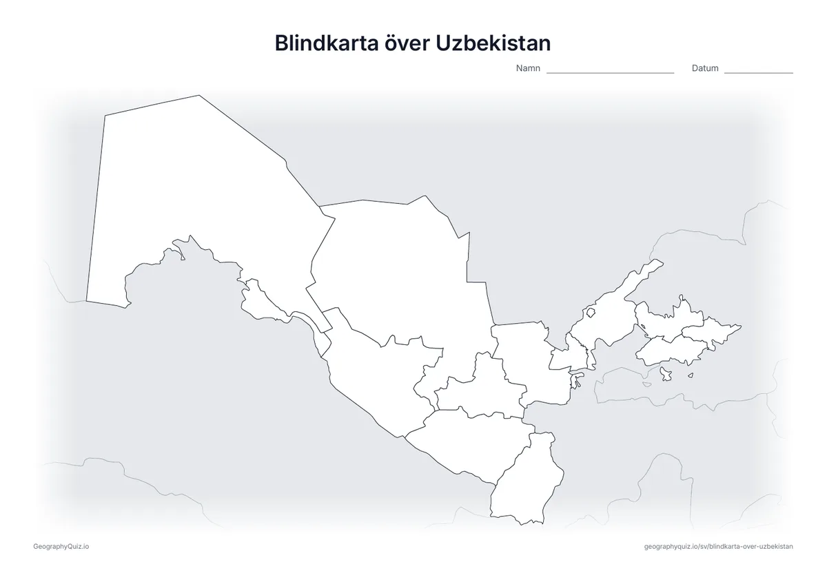 Förhandsvisning av arbetsbladet: blindkarta – Uzbekistan