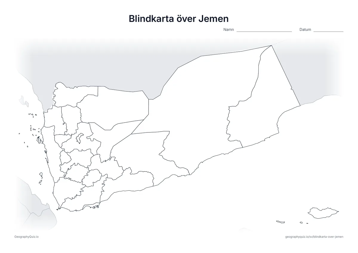 Förhandsvisning av arbetsbladet: blindkarta – Jemen