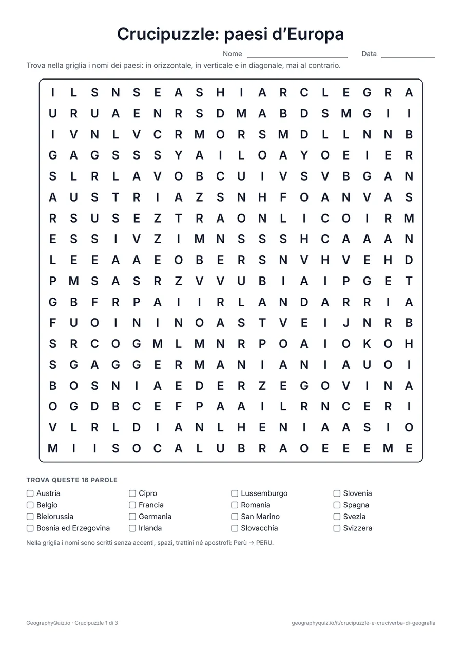 Anteprima: Crucipuzzle e cruciverba